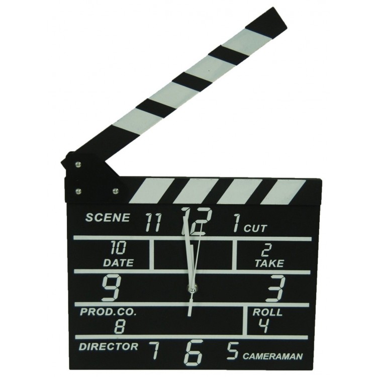 Clapperboard Clock Analog Klaket duvar Saati Clapperboard Clock Analog Klaket duvar Saati