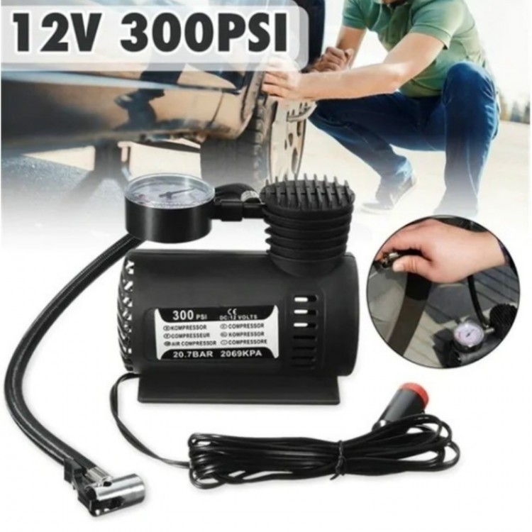 Black Mini Air Compressor with Plastic Housing