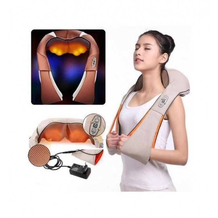 Neck Back Lumbar Shoulder Device Leg Massager with Scrub Heating