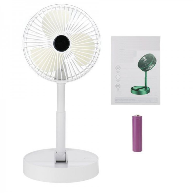 Katlanır Teleskopik Zemin Fanı Yaz Sessiz Masaüstü USB Şarj Edilebilir Taşınabilir Mini Fan