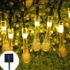 10 LED 2-Meter Yellow Crystal Water Drop Solar-Powered LED Light Solar Garden Tree Lamp Lighting