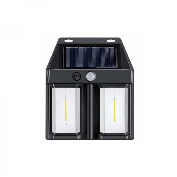 Rustic Bulb Dual Solar Wall Applique Solar-Powered Motion Sensor