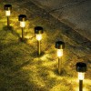 Daylight Yellow Led Solar Solar Powered Garden Lamp 10 Lu Set Metal Body