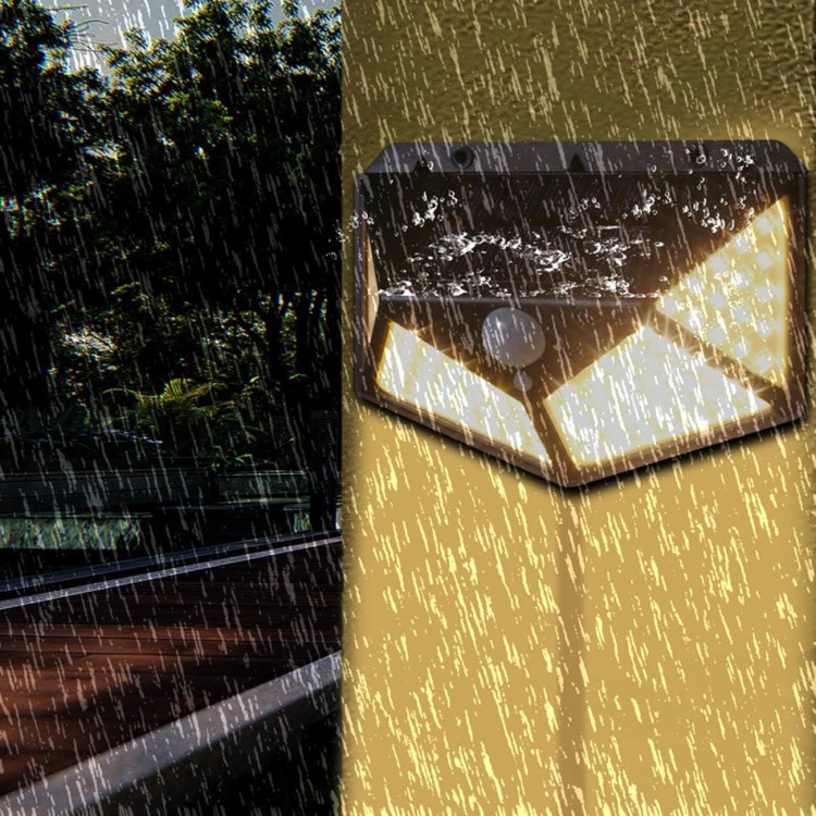 Daylight Yellow Led Motion Sensor Solar Powered Led Lighting Outdoor Garden 100 Led Li