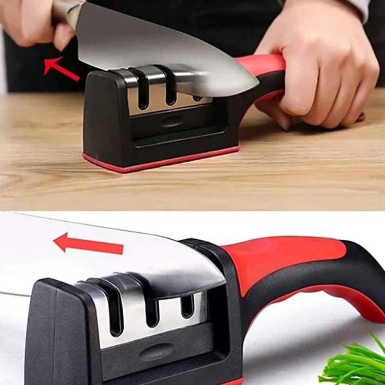 Profesyonel Bıçak Bileyici 3 Açılı Elmas Seramik Çelik Gövdeli El Bıçakları Bileme Profesyonel Bıçak Bileyici 3 Açılı Elmas Seramik Çelik Gövdeli El Bıçakları Bileme