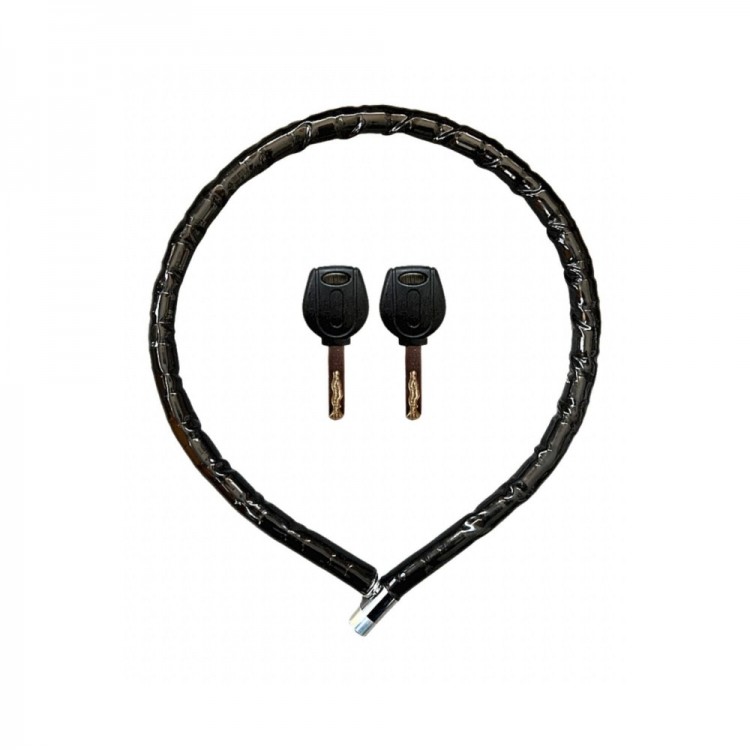 Motorcycle Lock with Key, Black, 120 cm x 22 mm, YM-752