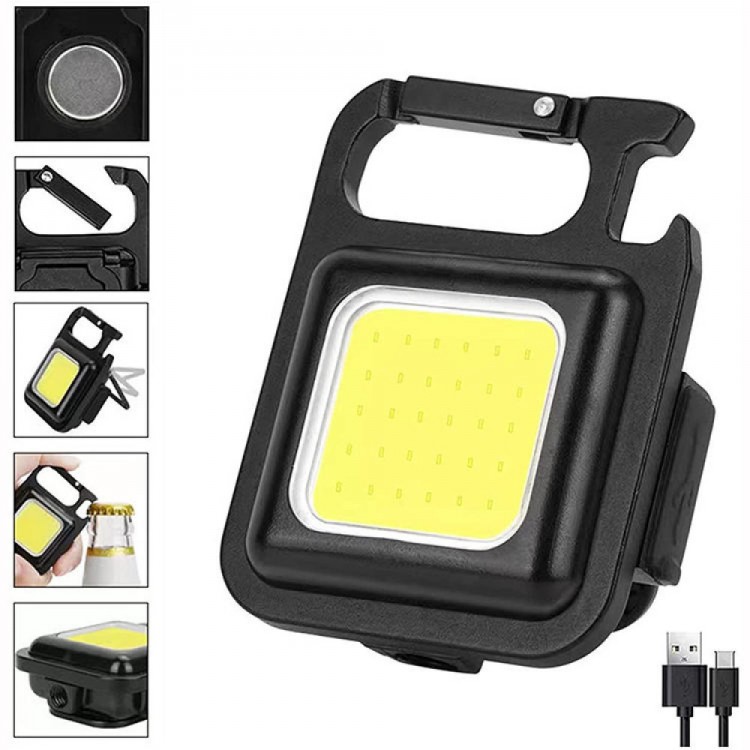 Led Anahtarlıklı Cep Boy Cob Led Metal Kasa Mıknatıslı Şişe Açacağı Usb li Şarj Edilebilir El Feneri HS-37 Led Anahtarlıklı Cep Boy Cob Led Metal Kasa Mıknatıslı Şişe Açacağı Usb li Şarj Edilebilir El Feneri HS-37