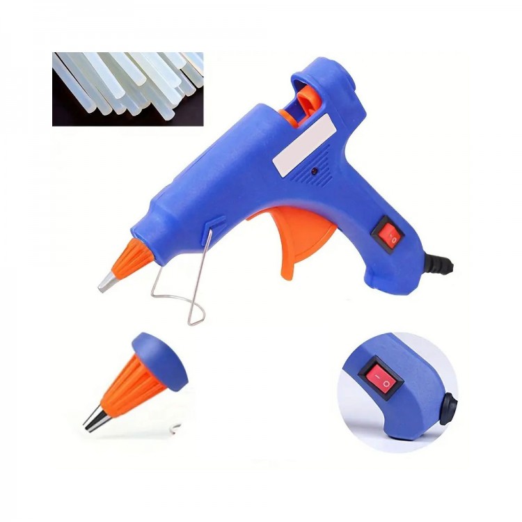 Hot Silicone Gun 20W On/OFF Keys + 6 Pieces Full Size Thin Silicone Gift