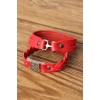 Patterned Metal Accessory Red Leather Men's Bracelet Combination - TJ-EB2804