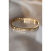 316L Stainless Steel Gold-Colored Bracelet Cuff with Roman Numerals - TJ-BB3565
