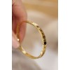 316L Stainless Steel Gold-Colored Bracelet Cuff with Roman Numerals - TJ-BB3565