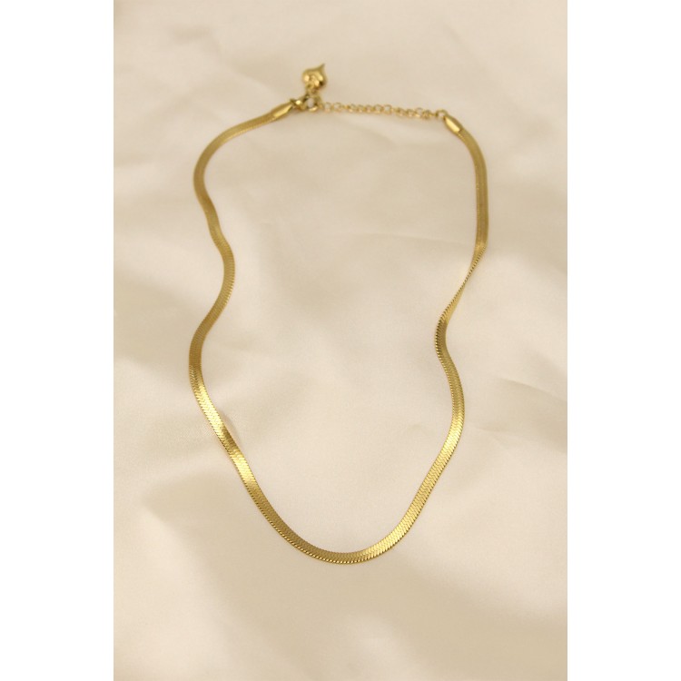 316L Stainless Steel Gold Color 45 cm Italian Chain Model Women's Necklace - TJ-BKO5902 316L Stainless Steel Gold Color 45 cm Italian Chain Model Women's Necklace - TJ-BKO5902