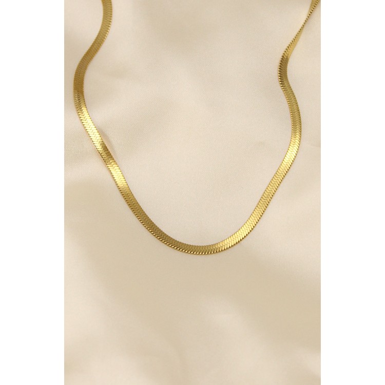316L Stainless Steel Gold Color 45 cm Italian Chain Model Women's Necklace - TJ-BKO5902