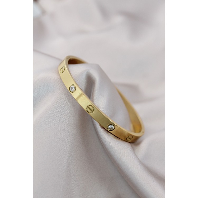 316L Steel Gold Color Zircon Stone Bracelet - TJ-BB4119 316L Steel Gold Color Zircon Stone Bracelet - TJ-BB4119