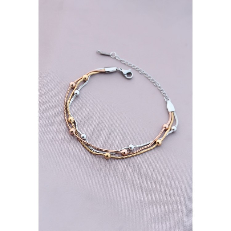 316L Kararmaz Çelik Gümüş Renk Top Zincirli Kadın Bileklik - TJ-BB4172 316L Kararmaz Çelik Gümüş Renk Top Zincirli Kadın Bileklik - TJ-BB4172