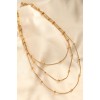 Steel Gold-Colored Bead Design Multi-Strand Necklace - TJ-BKO6243