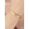 Gold Color Spiral Steel Italian Chain Women's Bracelet - TJ-BB4527