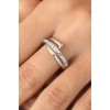 Gümüş Renk Taşlı Çivi Ayarlanabilir Kadın Yüzük - TJ-BYK2407