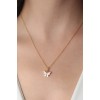 Gold White Color Butterfly Figure Women's Necklace - TJ-BKO6818