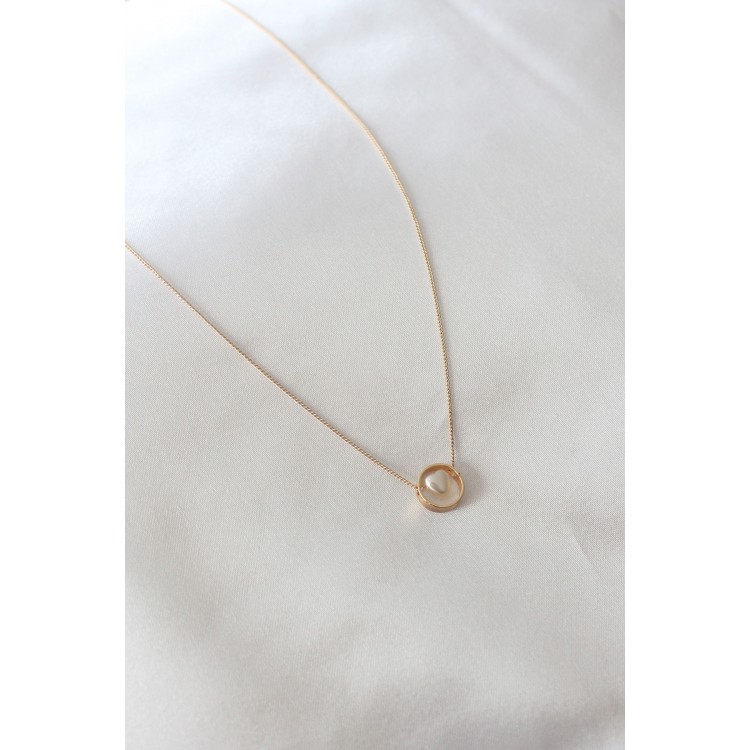 Gold Renk Minimal Kalp Figür Kadın Kolye - TJ-BKO6850