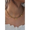 Steel Gold Color Thick Chain Model Heart Figure Women's Necklace - TJ-BKO6898