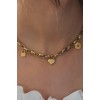 Steel Gold Color Thick Chain Model Heart Figure Women's Necklace - TJ-BKO6898