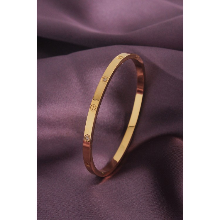 Steel Zircon Stone Detail Women's Handcuff - TJ-BB4830 Steel Zircon Stone Detail Women's Handcuff - TJ-BB4830