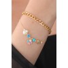 Gold Color Colorful Chain Model Colorful Heart Figure Fish Detail Women's Bracelet - TJ-BB5134