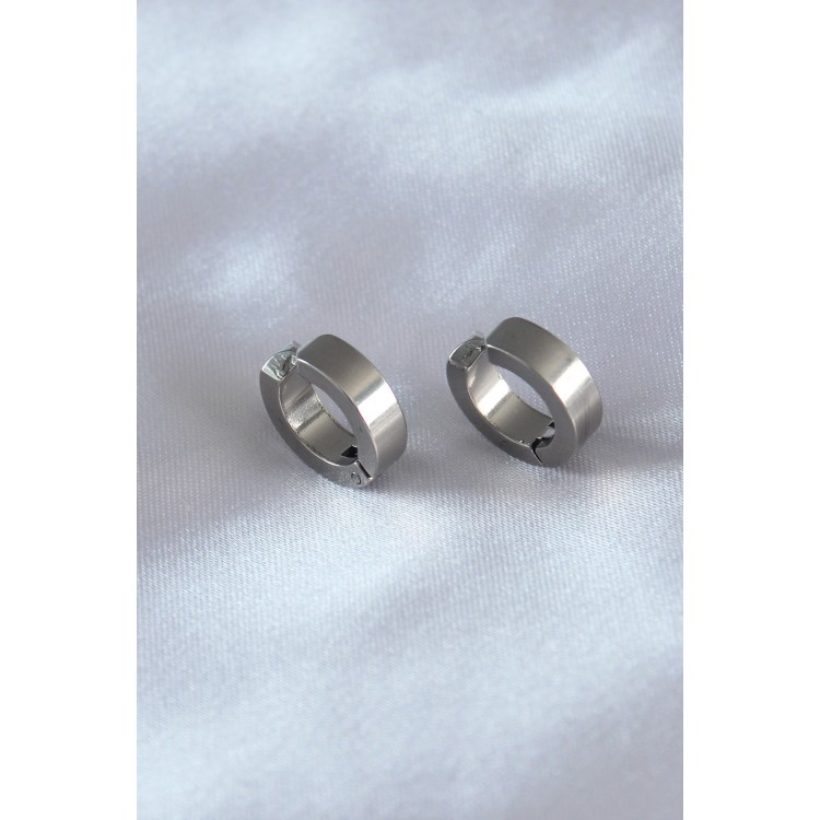 316L Çelik Gümüş Renk Sıkıştırmalı Erkek Küpe - TJ-EKP277 316L Çelik Gümüş Renk Sıkıştırmalı Erkek Küpe - TJ-EKP277