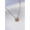 316L Steel Gold-Colored Open Clasp Zircon Stone Clover Model Women's Necklace - TJ-BKO7290