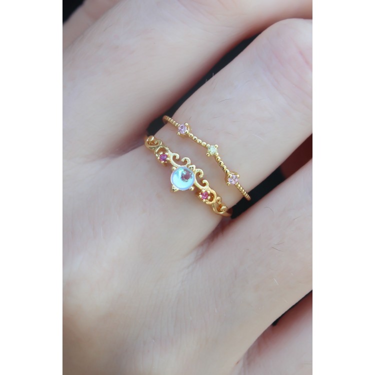 Gold Renk Zirkon Taşlı Taç Model Kadın Yüzük - TJ-BYK2665 Gold Renk Zirkon Taşlı Taç Model Kadın Yüzük - TJ-BYK2665