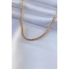 316L Steel Gold Color Twisted Chain Model 45 cm Women's Necklace - TJ-BKO7586