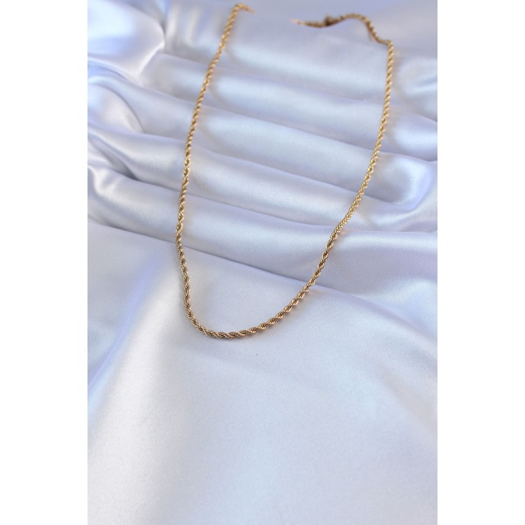 316L Steel Gold Color Twisted Chain Model 45 cm Women's Necklace - TJ-BKO7586