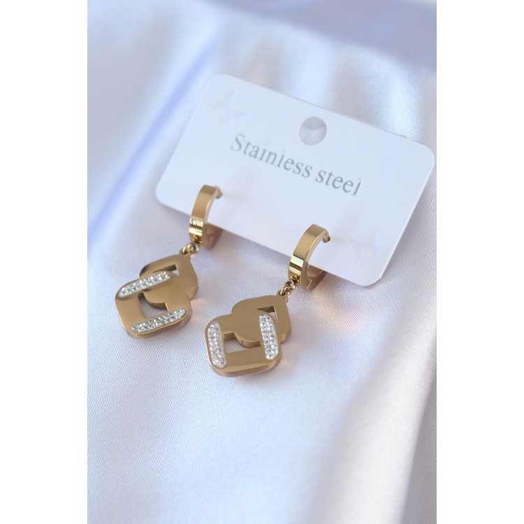 316L Çelik Gold Renk Zirkon Taşlı Kadın Küpe - TJ-BKP7703 316L Çelik Gold Renk Zirkon Taşlı Kadın Küpe - TJ-BKP7703