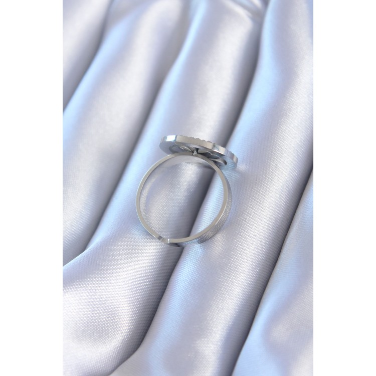 Gold Stone Stud Adjustable Women's Ring - TJ-BYK2408