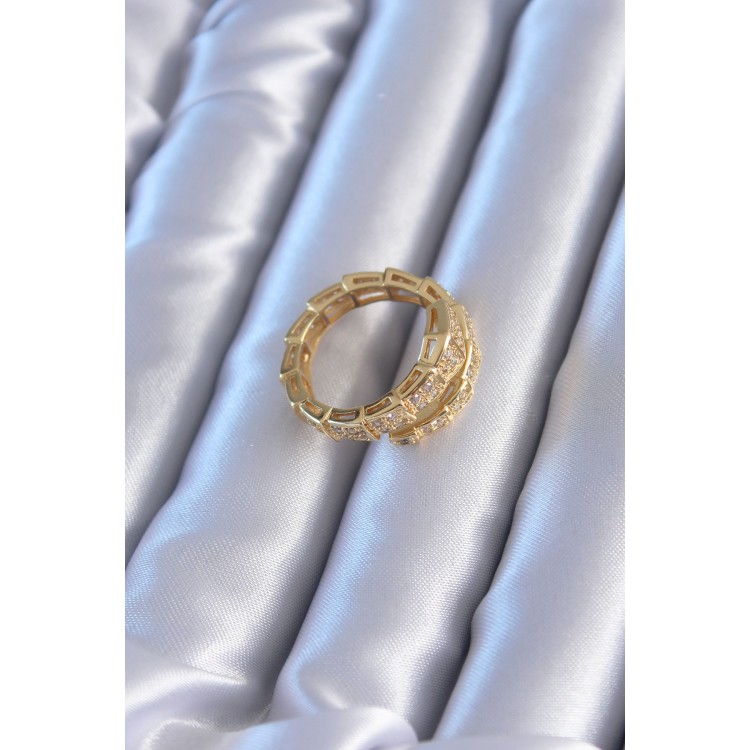 VIP Series Gold Color Snake Model Women's Ring - TJ-BYK2775