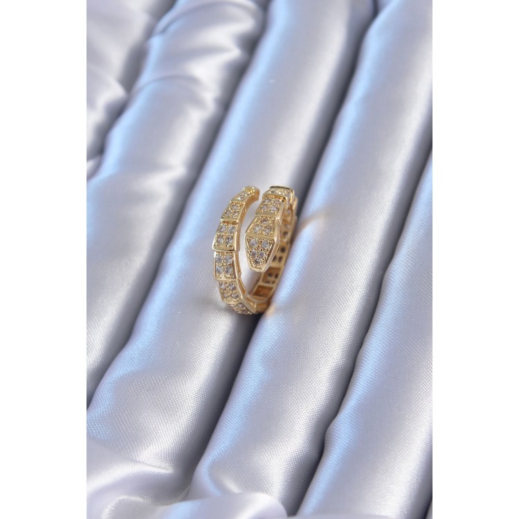 VIP Series Gold Color Snake Model Women's Ring - TJ-BYK2775
