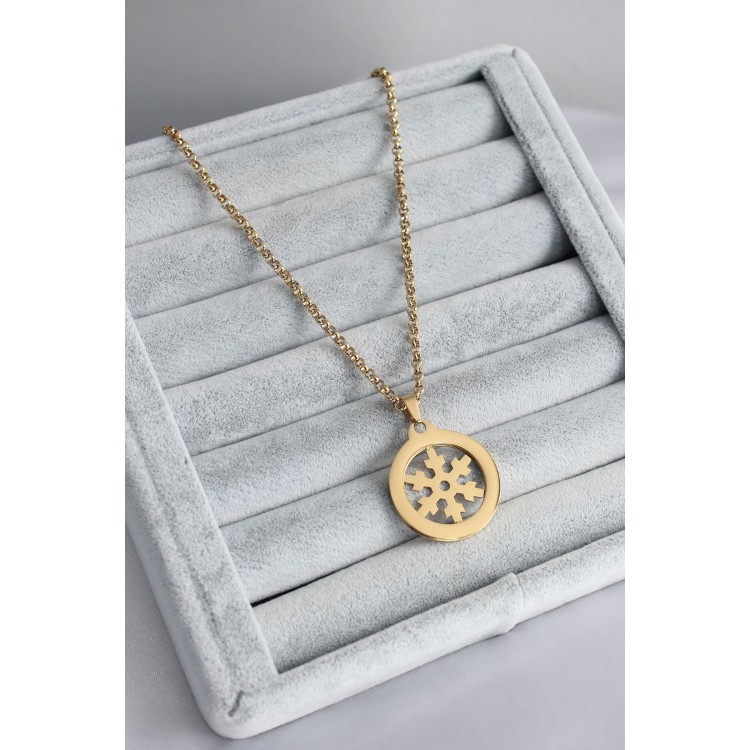 316L Steel Gold Color Snowflake Model Women's Necklace - TJ-BKO7666