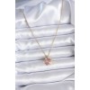 316L Steel Gold Color Chain Pink Crystal Heart Model Zircon Stone Detail Women's Necklace - TJ-BKO7747