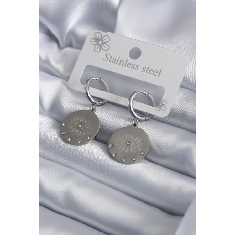 316L Çelik Gümüş Renk Göz İşleme Zirkon Taş Detay Kadın Küpe - TJ-BKP7959 316L Çelik Gümüş Renk Göz İşleme Zirkon Taş Detay Kadın Küpe - TJ-BKP7959