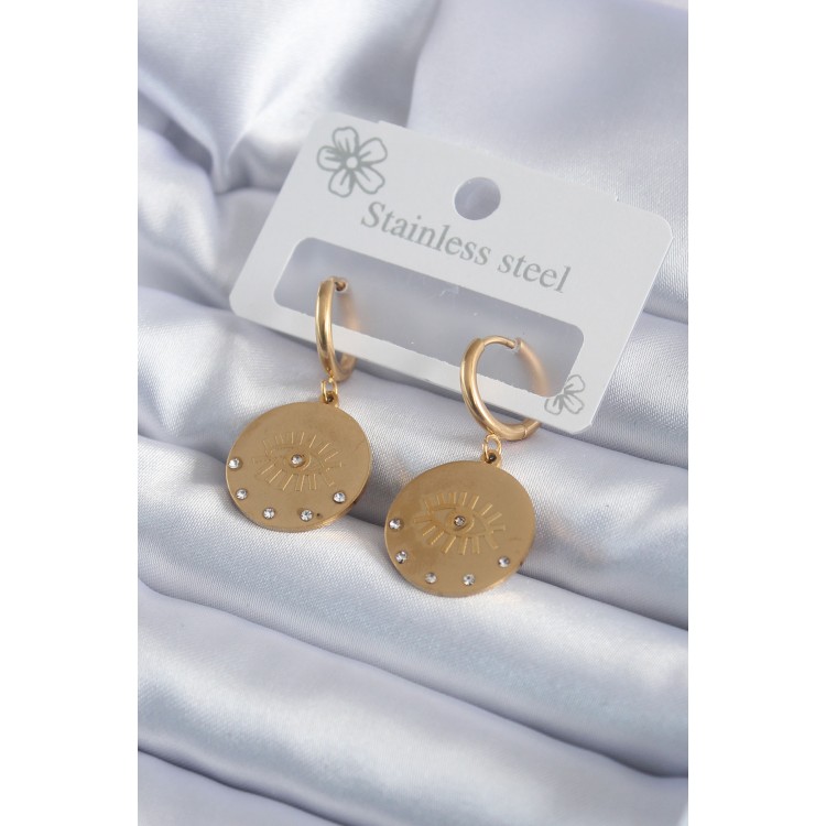 316L Çelik Gold Renk Zirkon Taşlı Göz İşleme Model Kadın Küpe - TJ-BKP7985 316L Çelik Gold Renk Zirkon Taşlı Göz İşleme Model Kadın Küpe - TJ-BKP7985