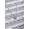 316L Steel Chain Silver Color Pink Zircon Stone Charm Women's Necklace - TJ-BKO7817