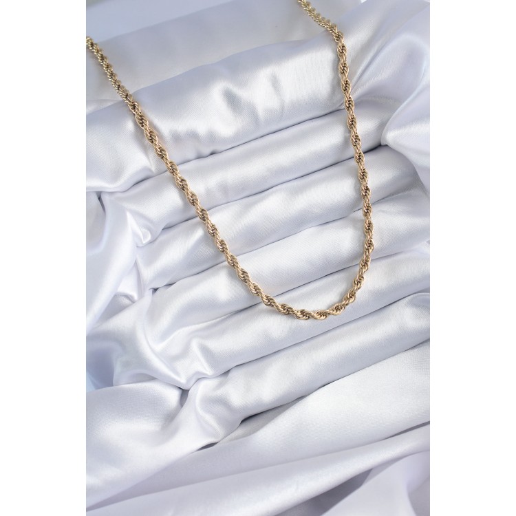 316L Çelik Gold Renk 60 cm Burgu Model Kadın Kolye - TJ-BKO7972