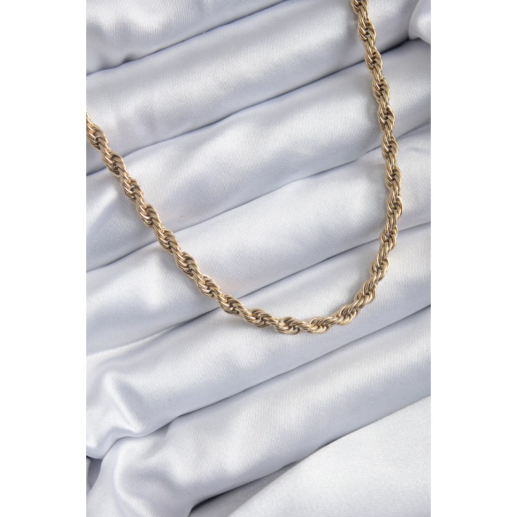 316L Çelik Gold Renk 60 cm Burgu Model Kadın Kolye - TJ-BKO7972