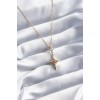 316L Steel Gold Color Pole Star Model Zircon Stone Detail Women's Necklace - TJ-BKO8092