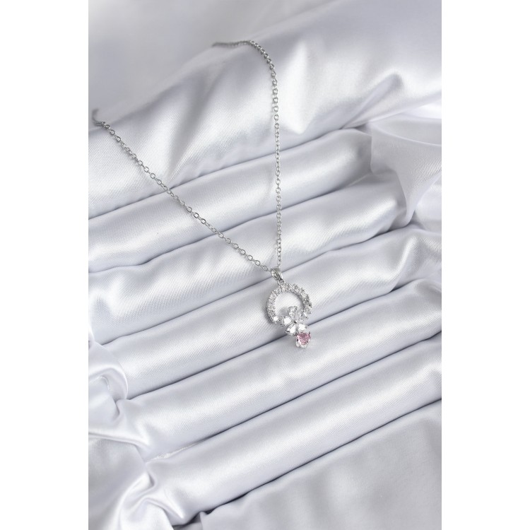 316L Steel Gold Color Zircon Stone Flower Model Women's Necklace - TJ-BKO8111