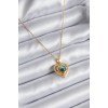 316L Steel Gold Color Zircon Stone Heart Galaxy Model Women's Necklace - TJ-BKO8114