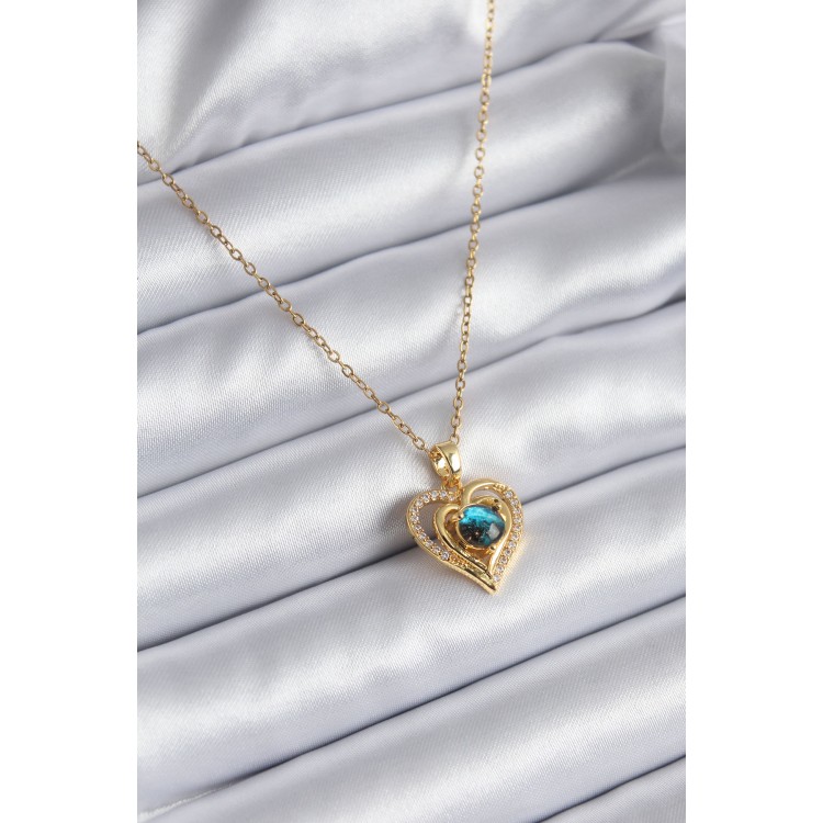 316L Steel Gold Color Zircon Stone Heart Galaxy Model Women's Necklace - TJ-BKO8114 316L Steel Gold Color Zircon Stone Heart Galaxy Model Women's Necklace - TJ-BKO8114