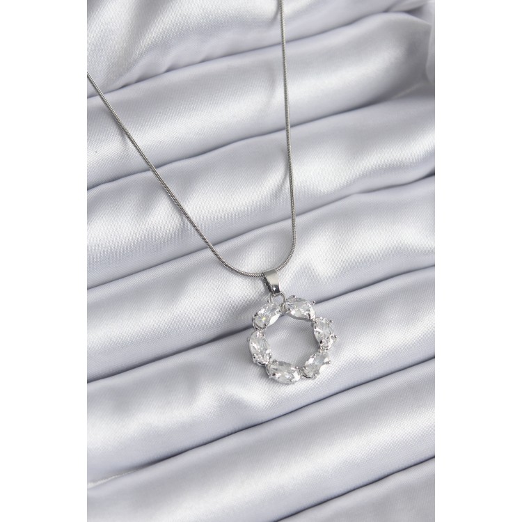 316L Çelik Gümüş Renk Zirkon Taşlı Kadın Kolye - TJ-BKO8137 316L Çelik Gümüş Renk Zirkon Taşlı Kadın Kolye - TJ-BKO8137