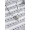 316L Steel Silver Color Zircon Stone Heart Model Women's Necklace - TJ-BKO8142